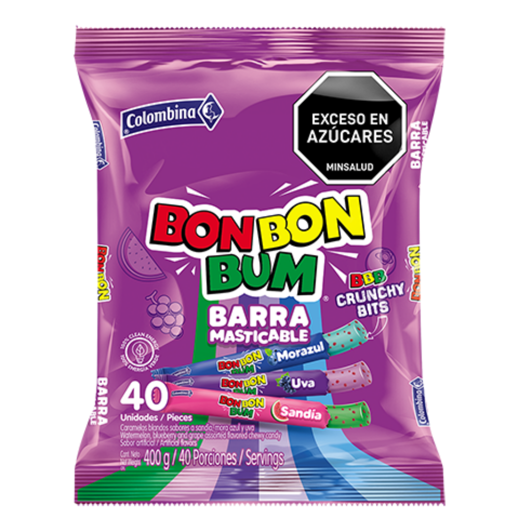 CARAMELO BON BON BUM BARRA MASTICABLE BERRIES *40und *400gr_1