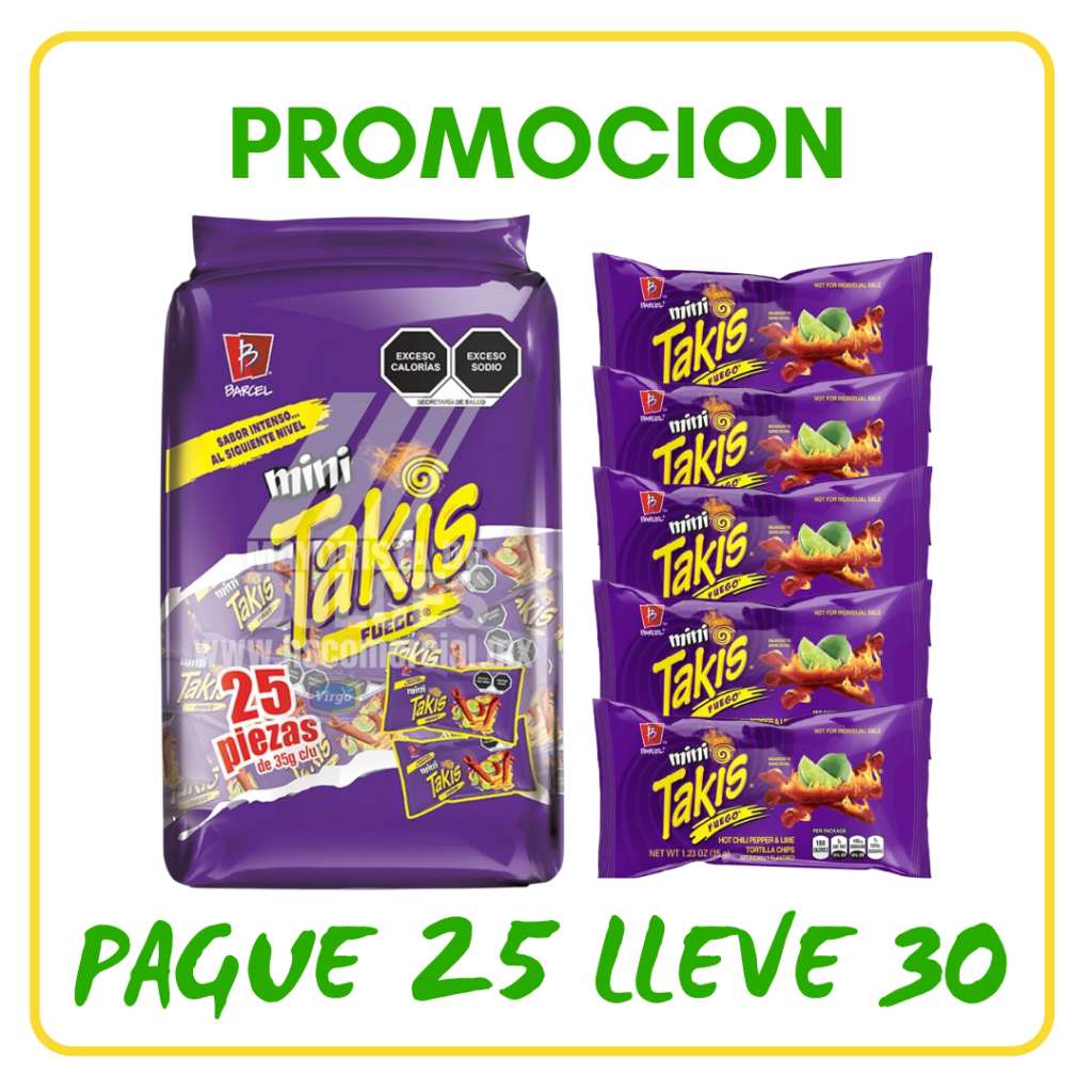 MINI TAKIS DISPLAY*25und*35gr - Confiteria El Puma
