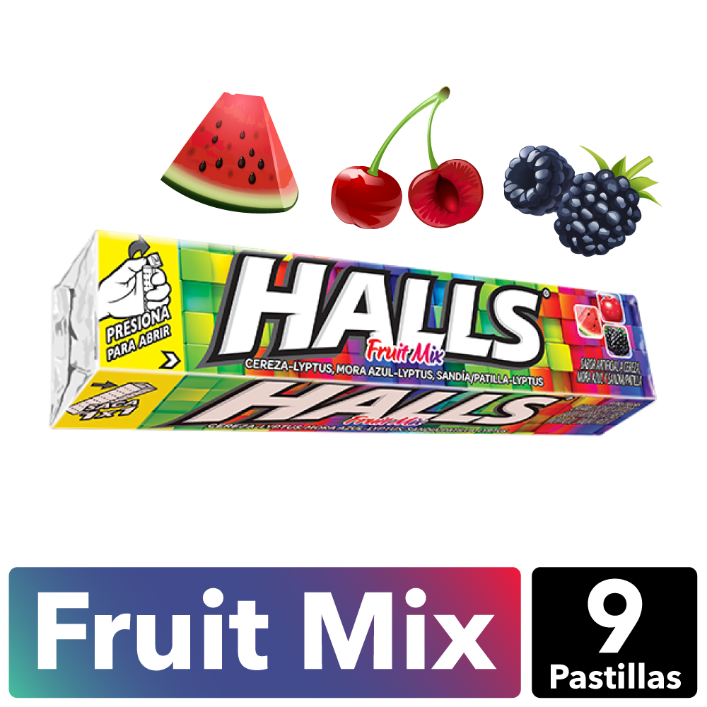 HALLS BARRA FRUIT MIX*12und *302gr  - Confiteria El Puma
