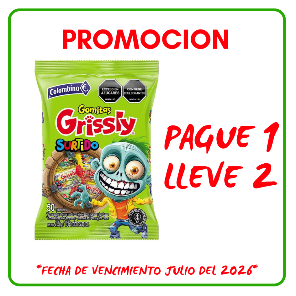GOMA GRISSLY HALLOWEEN SURTIDO*50und*255gr - Confiteria El Puma