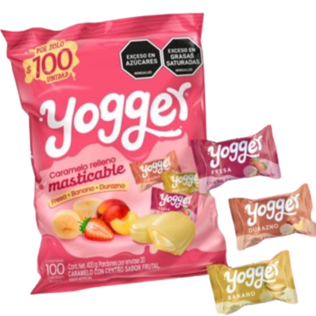 BOLSA CARAMELO MASTICABLE YOGGER SURTIDO *100 und_1