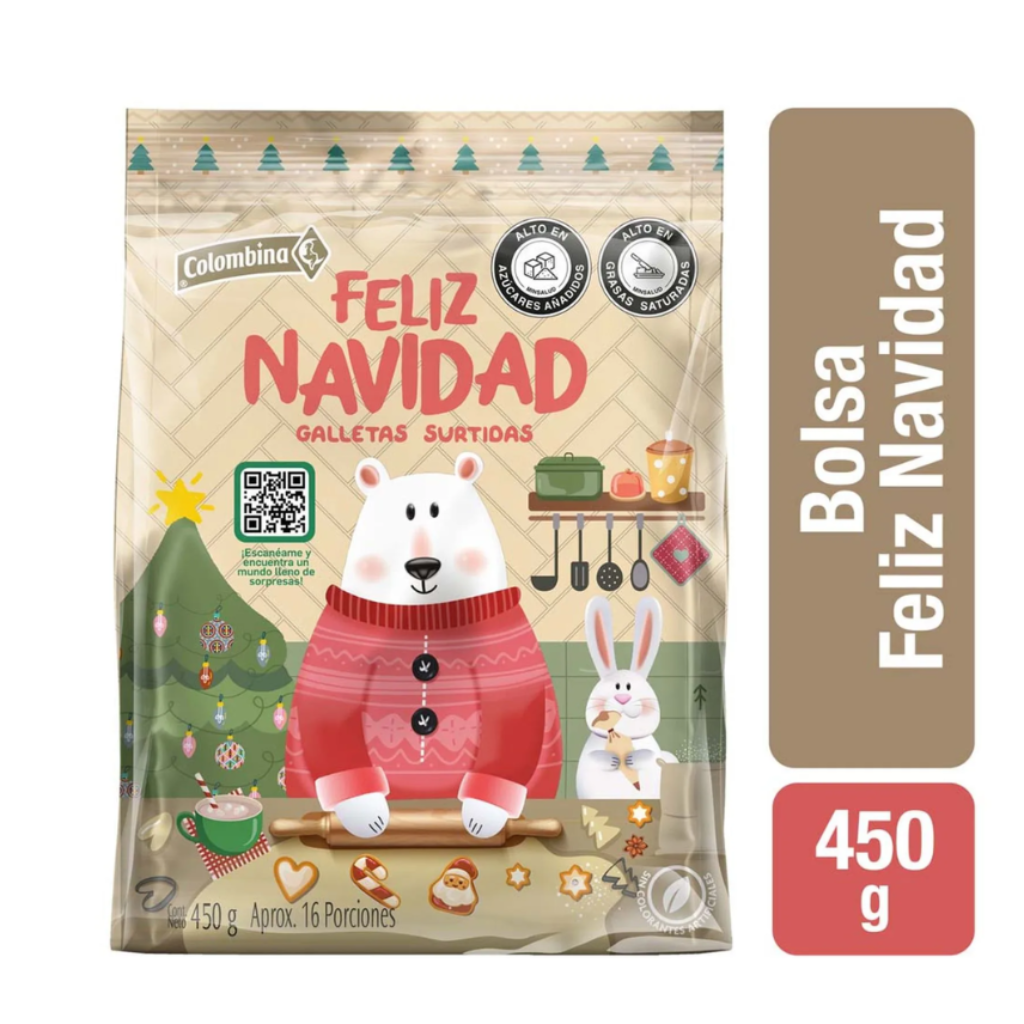 GALLETA FELIZ NAVIDAD COLOMBINA BOLSA *450gr_1
