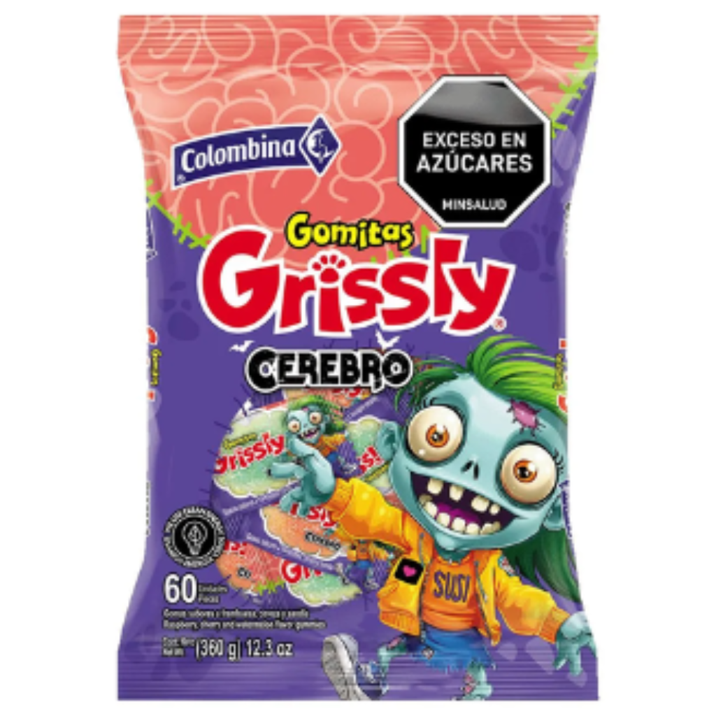 GOMA GRISSLY CEREBRO*60und*360gr - Confiteria El Puma