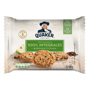 GALLETA INTEGRAL QUAKER MANZANA Y LINAZA  *6und *180gr_1