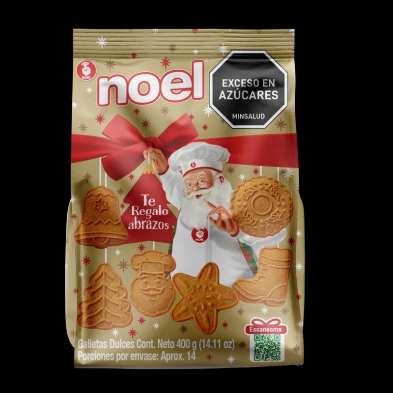 GALLETA NAVIDAD NOEL BOLSA DORADA*400gr_1